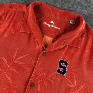 Tommy Bahama Mens XXXL Silk Orange Syracuse S Short Sleeve Button Up Shirt